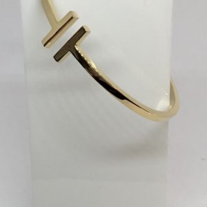 925 Silver Gold Plated Hinged Sprung Bangle