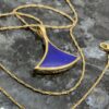 Handmade 9ct Lapis Lazuli & White Mother of Pearl Reversible Pendant - Image 3