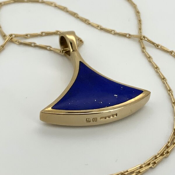 Handmade 9ct Lapis Lazuli & White Mother of Pearl Reversible Pendant - Image 8
