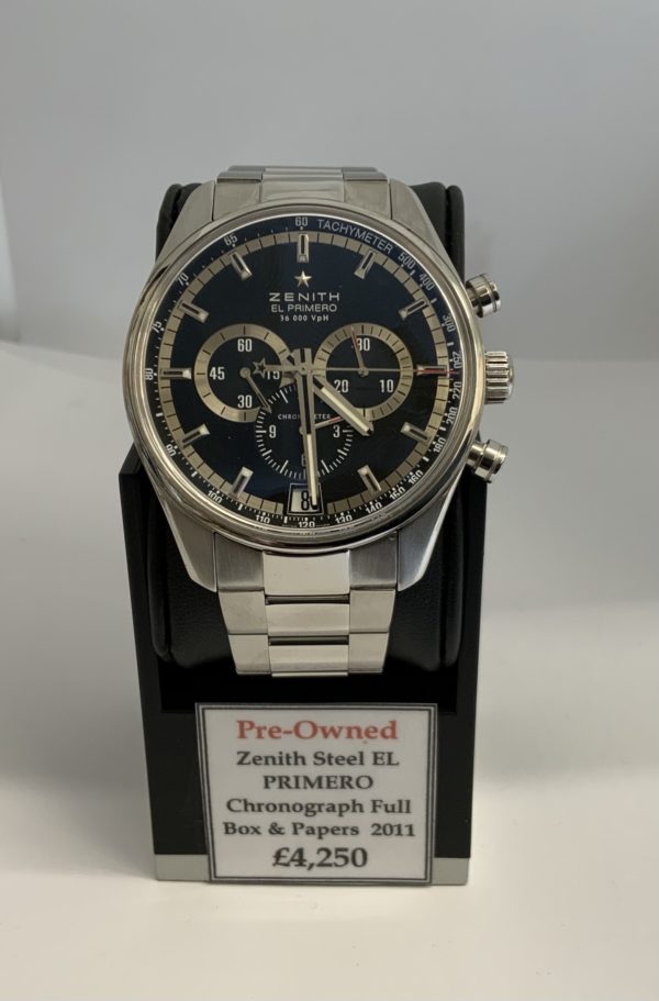 Zenith El Primero Chronograph Watch Black Dial