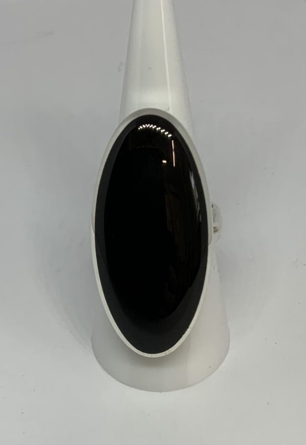Handmade Silver Large Oval Black Onyx Dress Ring