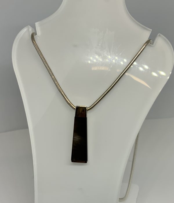 Handmade Silver Black Mother of Pearl Pendant