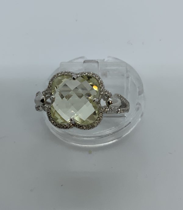 18ct White Gold Lemon Quartz Dress Ring - Image 2