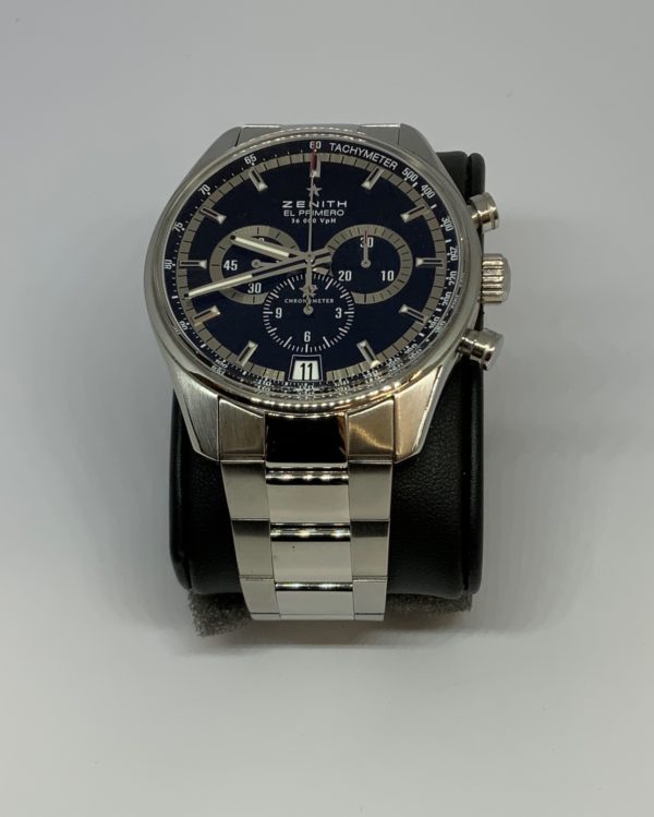 Zenith El Primero Chronograph Watch Black Dial - Image 5