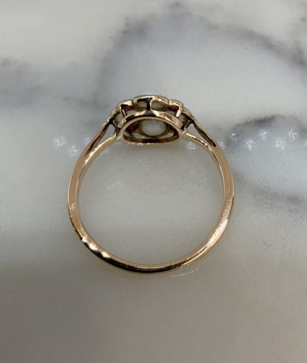 Pre-Owned Gold Opal & Ruby Cluster Ring - Image 3