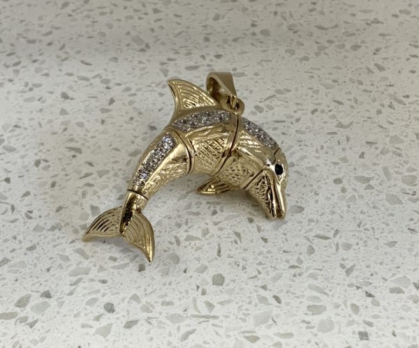 9ct Yellow Gold Dolphin Charm / Pendant - Image 4