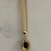 Pre Owned 9ct Yellow Gold Sapphire  and Diamond Pendant - Image 3