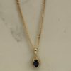 Pre Owned 9ct Yellow Gold Sapphire  and Diamond Pendant - Image 2