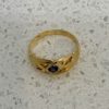 Pre Owned 9ct Yellow Gold Sapphire  and Diamond Ring - Image 2