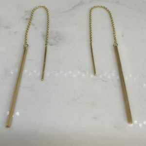 9ct Yellow Gold Pull-Through Drop earrings