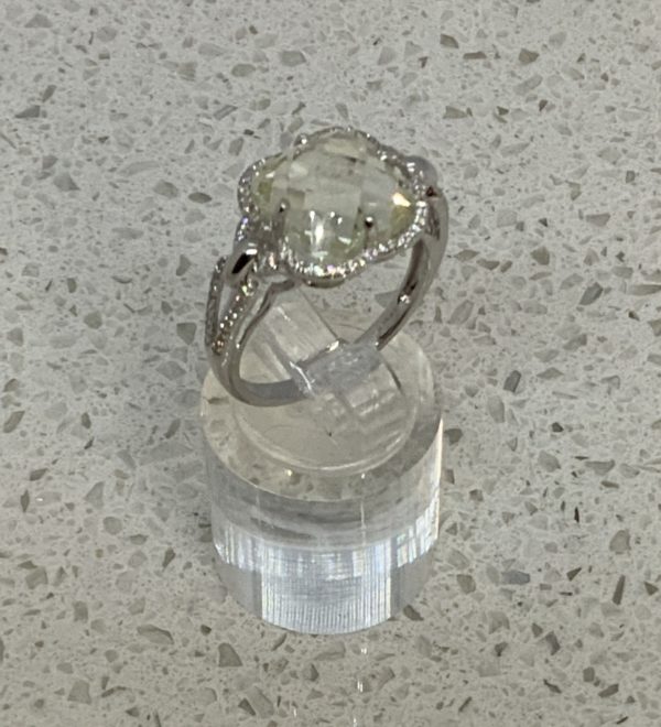 18ct White Gold Lemon Quartz Dress Ring - Image 6