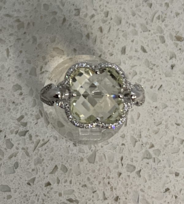 18ct White Gold Lemon Quartz Dress Ring - Image 5