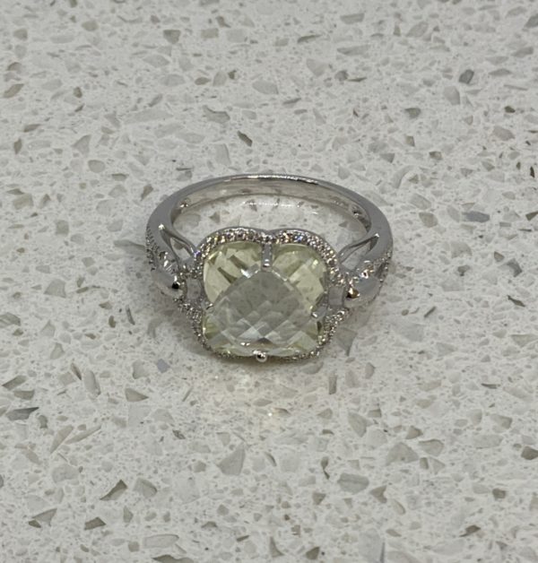 18ct White Gold Lemon Quartz Dress Ring - Image 4