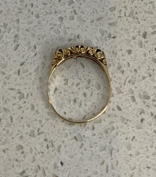 Pre-Owned 9ct Opal & Sapphire Ring - Image 5