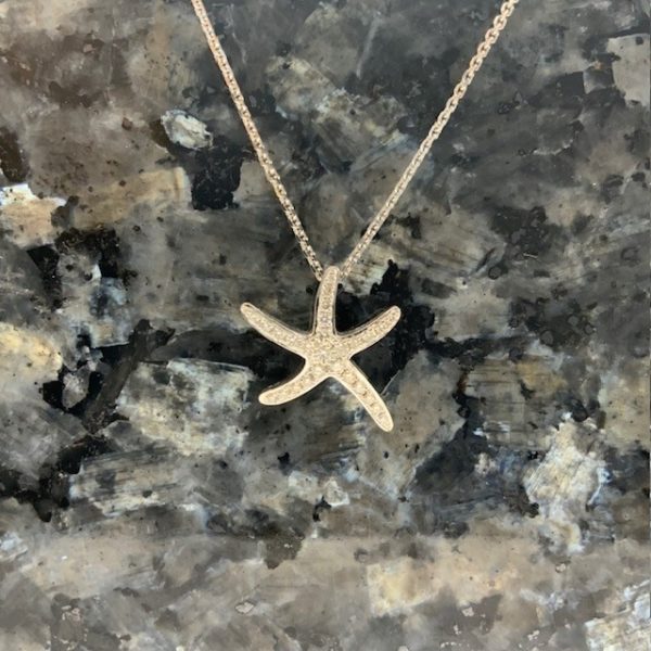 Tiffany Style 18ct White Gold Small Diamond Starfish Pendant - Image 2