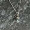 9ct White Gold Pear Shaped Blue Topaz & Diamond Pendant - Image 2