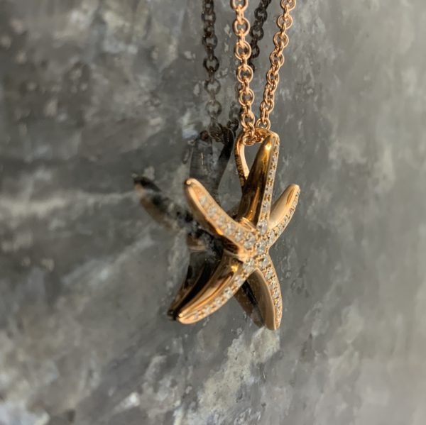Tiffany Style 18ct Rose Gold Diamond Starfish Pendant - Image 2