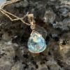 9ct White Gold Pear Shaped Blue Topaz & Diamond Pendant - Image 5