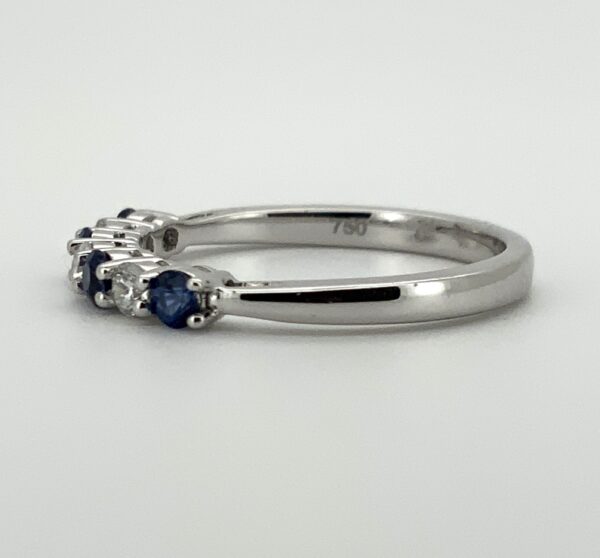 18ct White Gold Sapphire & Diamond Eternity Ring - Image 3