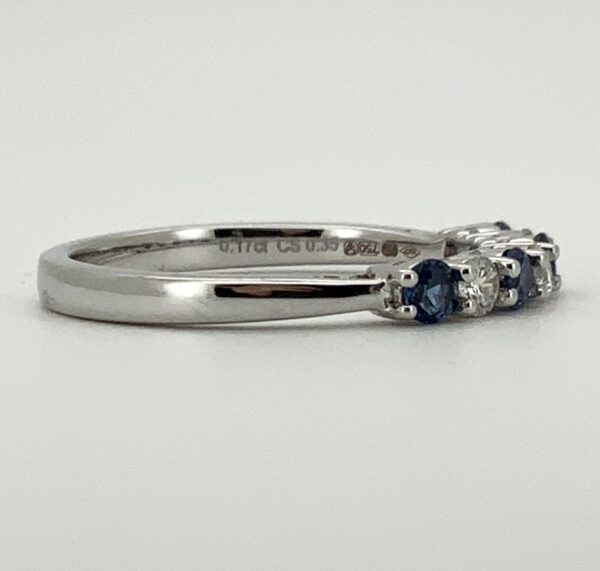 18ct White Gold Sapphire & Diamond Eternity Ring - Image 4