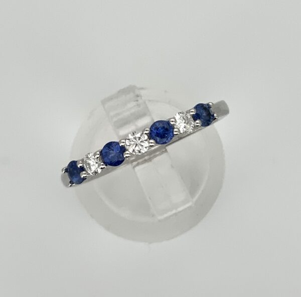 18ct White Gold Sapphire & Diamond Eternity Ring