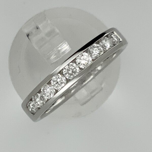 18ct White Gold Diamond 9 Stone Eternity Ring 0.47ct