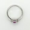 18ct White Gold Emerald Cut Pink Sapphire & Diamond  Ring - Image 3