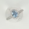 18ct White Gold Aquamarine & Diamond Cluster Ring