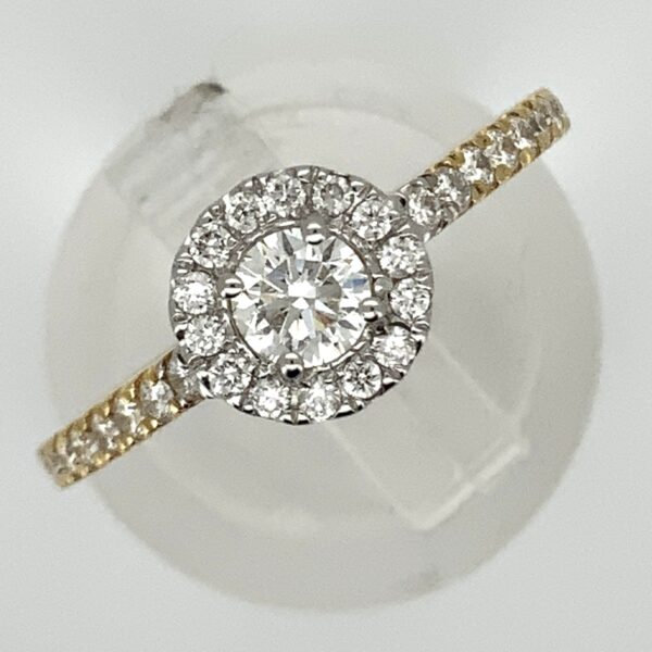 18ct 2 Colour Diamond Cluster Ring 0.55ct