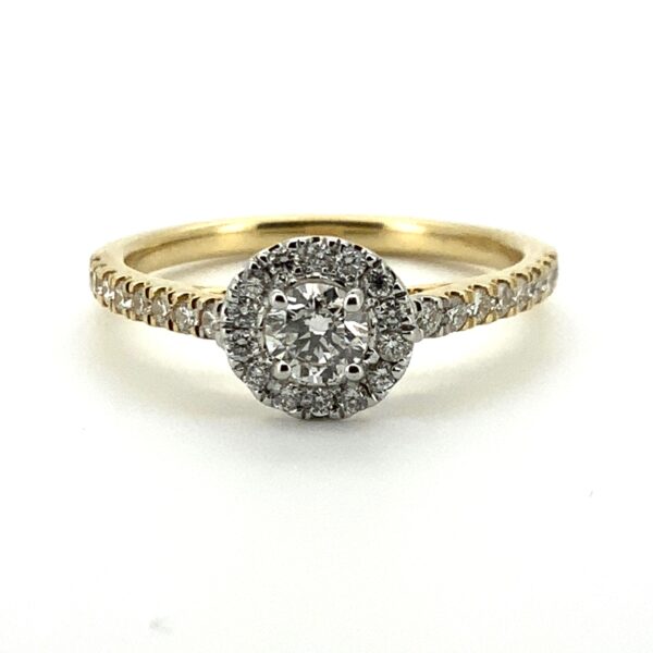 18ct 2 Colour Diamond Cluster Ring 0.55ct - Image 2