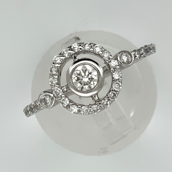18ct White Gold Diamond Open Cluster Ring 0.39ct