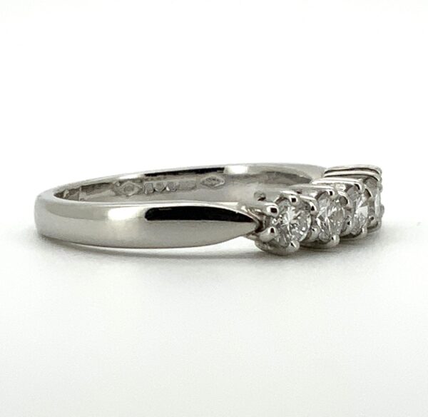Platinum 5 Diamond Ring 0.45ct - Image 4