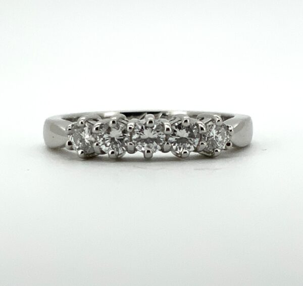 Platinum 5 Diamond Ring 0.45ct - Image 2
