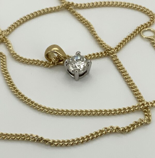 Pre-Loved 9ct Two Colour Gold Diamond Pendant 0.37ct - Image 3