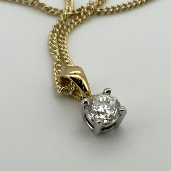 Pre-Loved 9ct Two Colour Gold Diamond Pendant 0.37ct