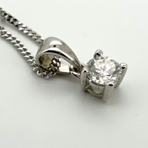9ct White Gold Diamond Pendant 0.23ct
