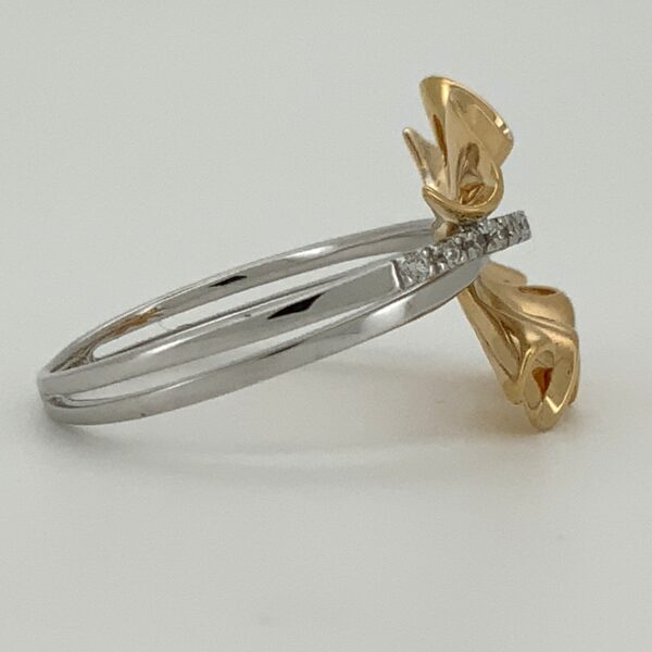 18ct 2 Colour Diamond Dress Ring 0.10ct - Image 4