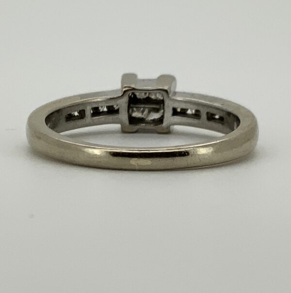 Pre Owned 9ct White Gold Quad Diamond Ring - Image 5