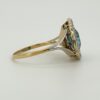 Pre Owned18ct White Gold Blue Zircon & Diamond Cluster Ring - Image 3