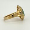 Pre Owned 18ct Yellow Gold Jade & Diamond Ring - Image 3