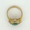 Pre Owned 18ct Yellow Gold Jade & Diamond Ring - Image 2