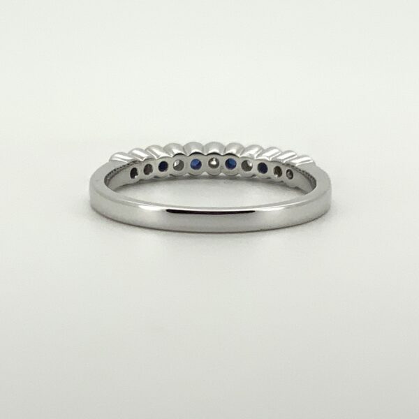 18ct White Gold Sapphire & Diamond Half Eternity Ring - Image 5