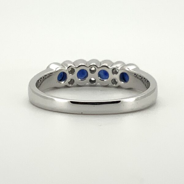 9ct White Gold Sapphire & Diamond Half Eternity Ring - Image 3