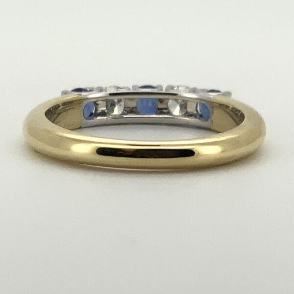 18ct Two Colour Gold Sapphire & Diamond 5 Stone Ring - Image 6