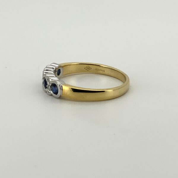 18ct Sapphire & Diamond 10 Stone Eternity Style Ring - Image 3