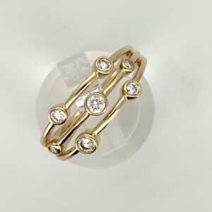 18ct Yellow Gold Diamond Rub Over Scatter Ring 0.27ct