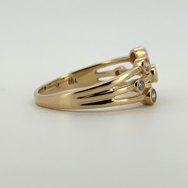 18ct Yellow Gold Diamond Rub Over Scatter Ring 0.27ct - Image 6