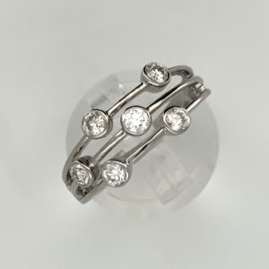 18ct White Gold Diamond Rub Over Scatter Ring 0.45ct