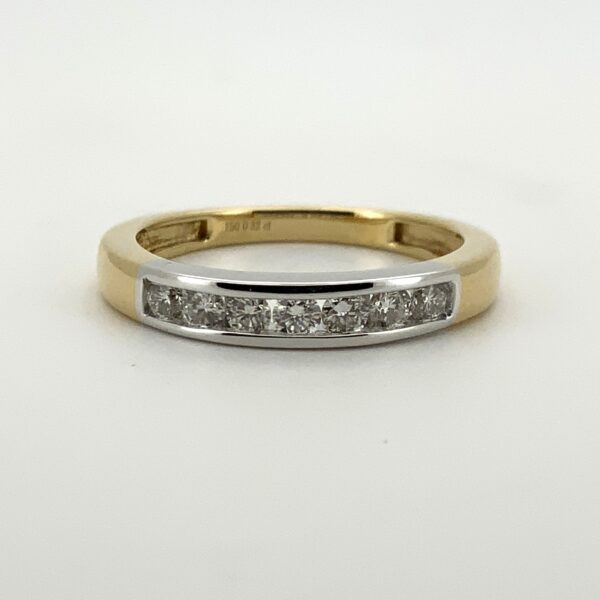 18ct 2 Colour Diamond Half Eternity Ring 0.32ct - Image 2