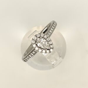 Platinum Pear Shape Diamond Cluster Ring 0.42ct